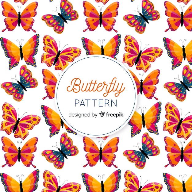 Flat butterflies pattern