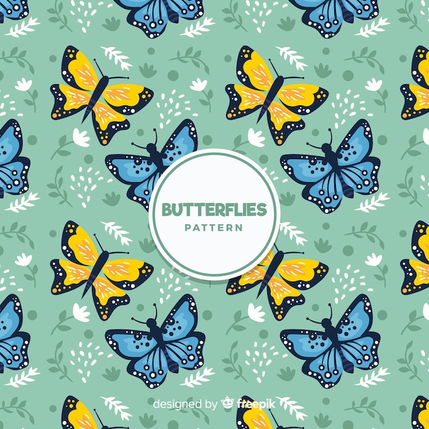 Flat butterflies pattern