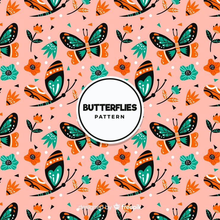 Free Vector flat butterflies pattern