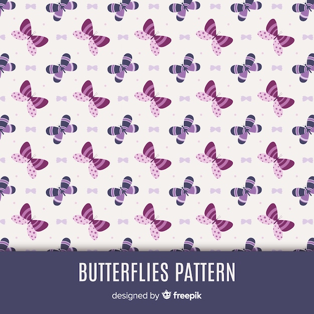 Free vector flat butterflies pattern