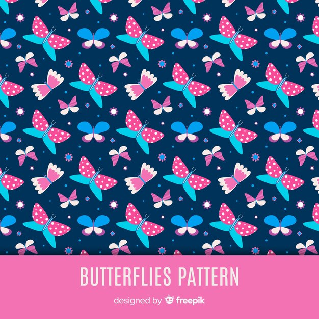 Flat butterflies pattern