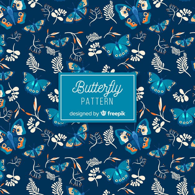 Flat butterflies pattern