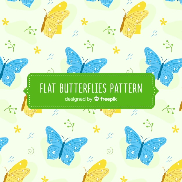 Free vector flat butterflies pattern