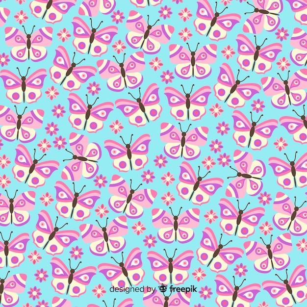 Flat butterflies pattern