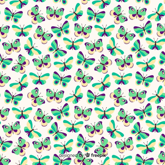 平らな蝶のパターン