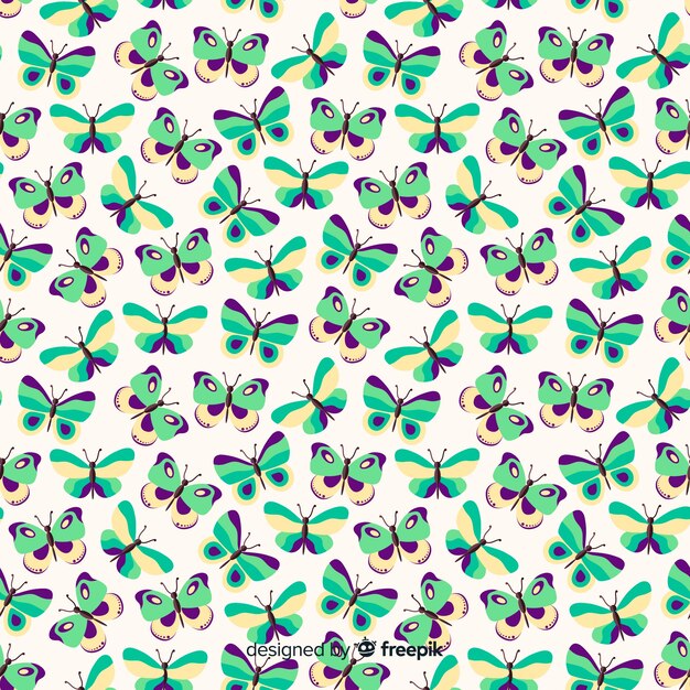 Flat butterflies pattern