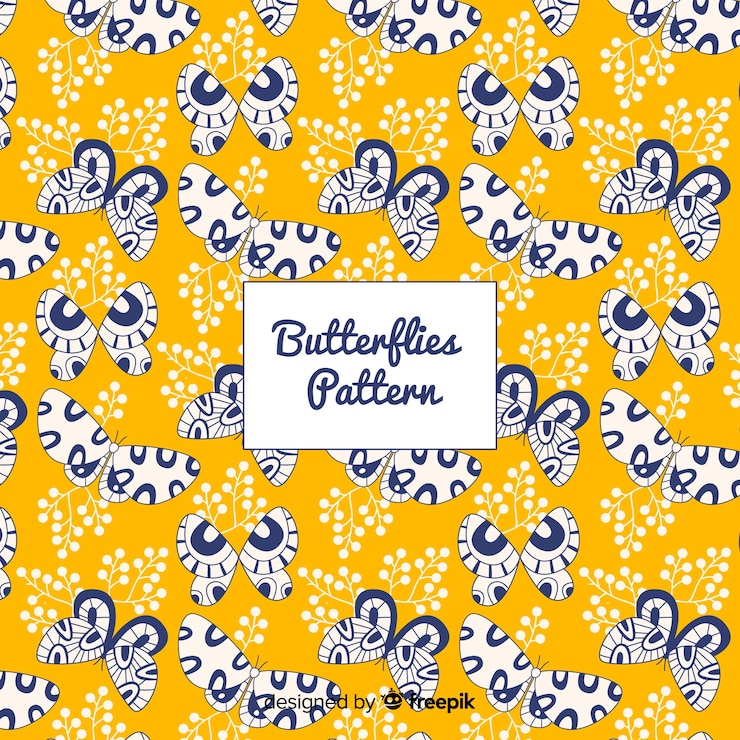 Free Vector flat butterflies pattern
