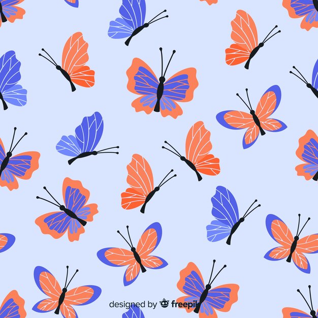 平らな蝶のパターン