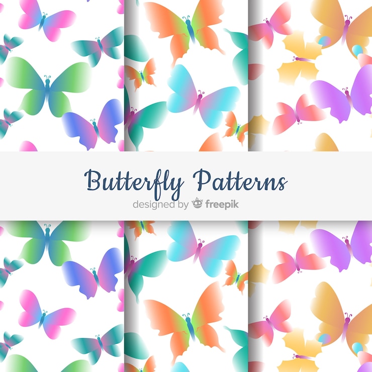 Free Vector flat butterflies pattern