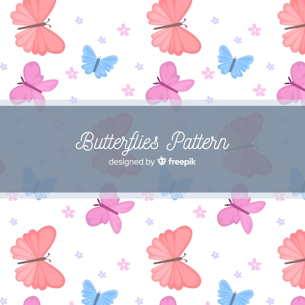 Free vector flat butterflies pattern