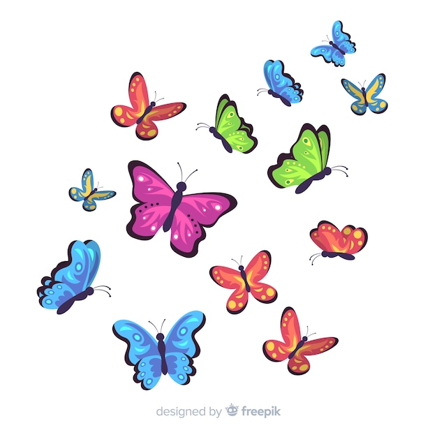 平らな蝶の背景