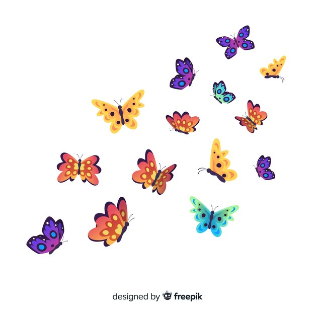 Flat butterfly background