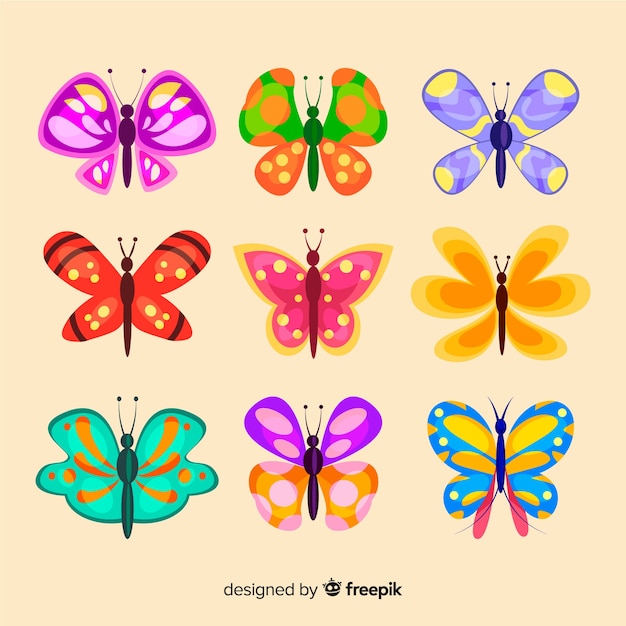 Flat butterfly collection