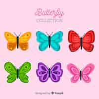 Free vector flat butterfly collection