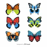 Free vector flat butterfly collection