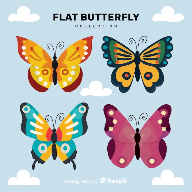 Flat butterfly collection