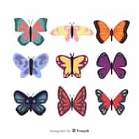 Free vector flat butterfly collection