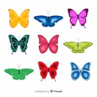 Free vector flat butterfly pack