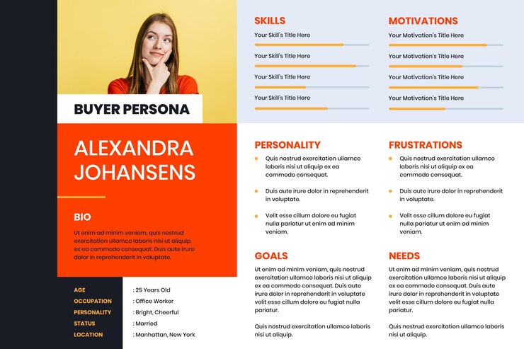 Free Vector flat buyer persona infographics with photo