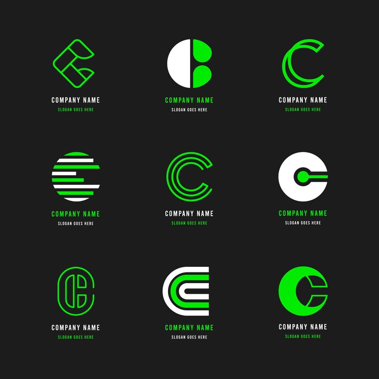 Free Vector flat c logo template pack