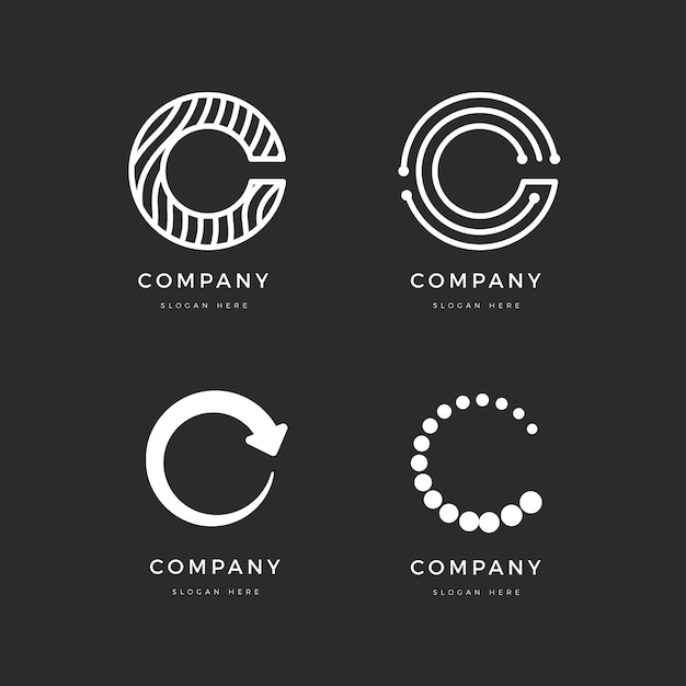 Flat c logo template pack