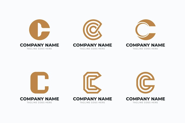 Flat c logo template pack