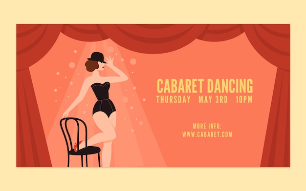 Free vector flat cabaret social media post template