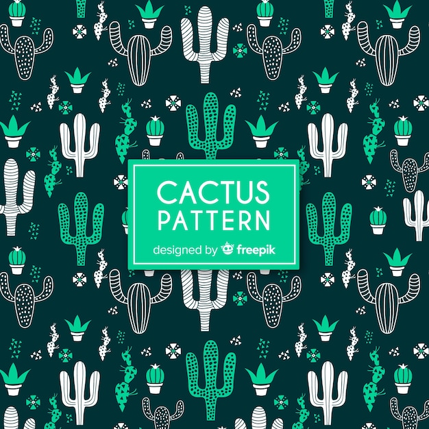 Free vector flat cactus pattern