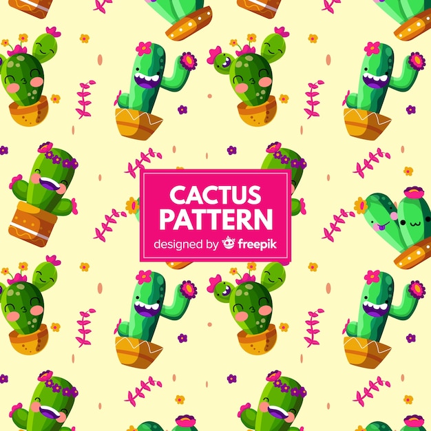 Free vector flat cactus pattern