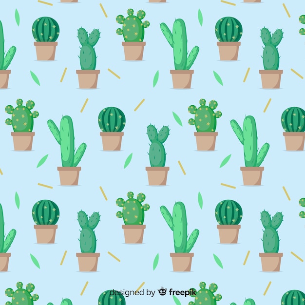 Free vector flat cactus pattern