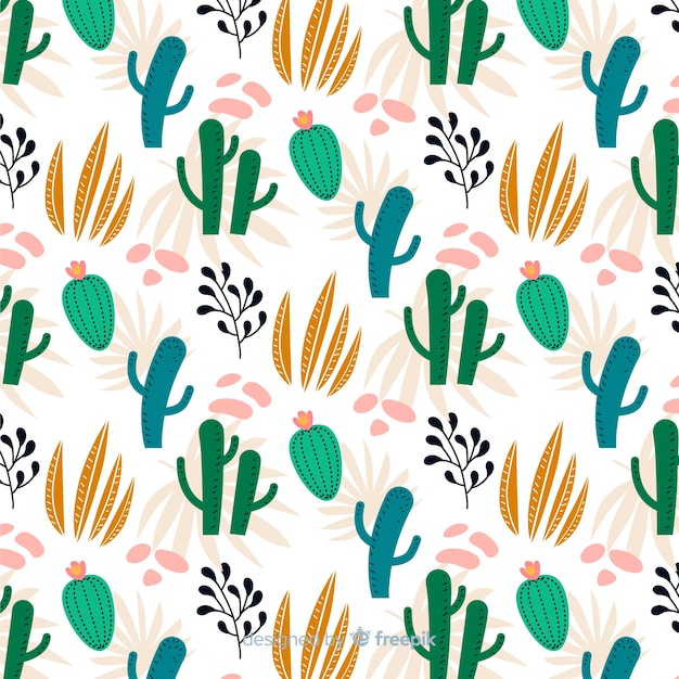 Free vector flat cactus pattern