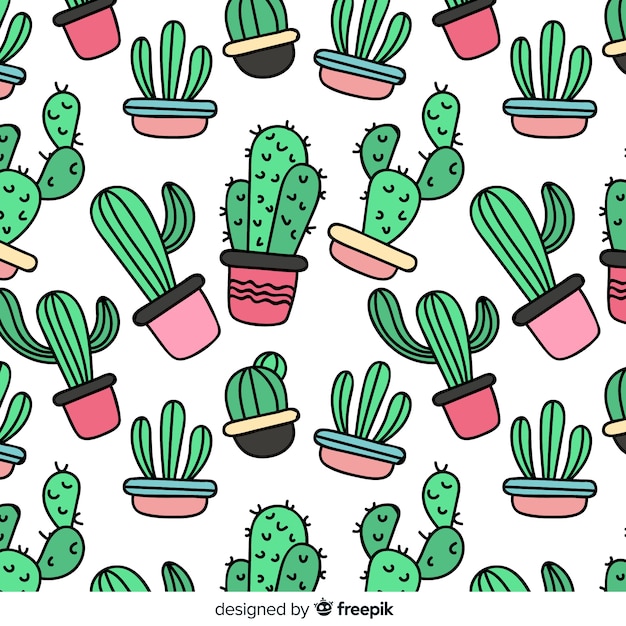 Free vector flat cactus pattern