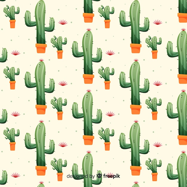 Free vector flat cactus pattern