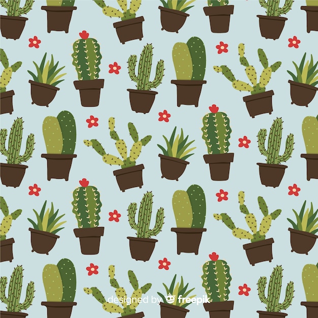 Free vector flat cactus pattern