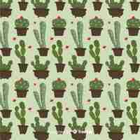 Free vector flat cactus pattern