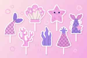 Free vector flat cake topper collection