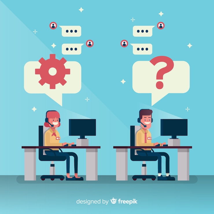 Free Vector flat call center agent concept