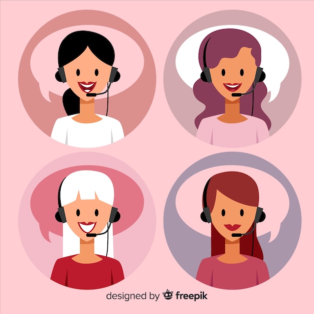 Flat call center avatar pack