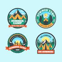 Free vector flat camp logo template for summertime