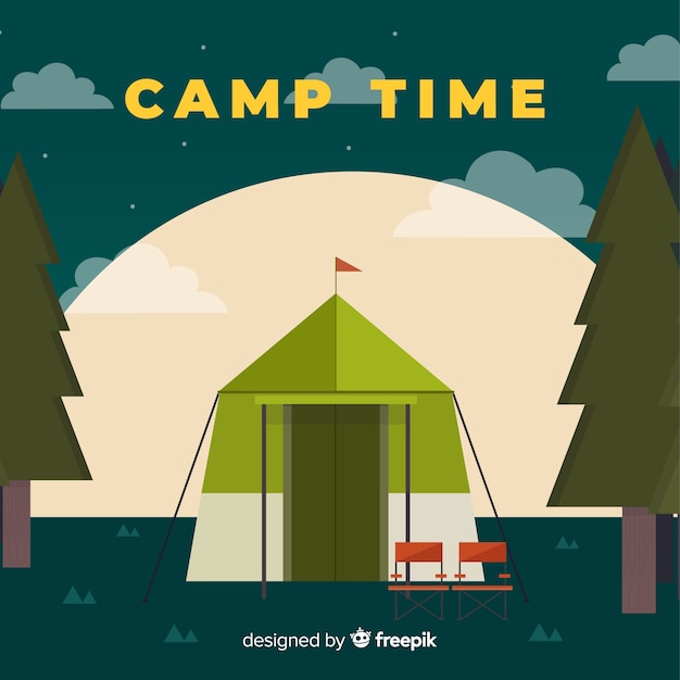 Free vector flat camp tent background