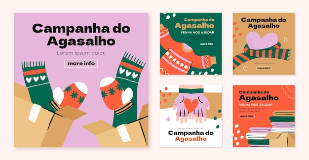 Flat Campanha do agasalho 인스타그램 게시물 모음