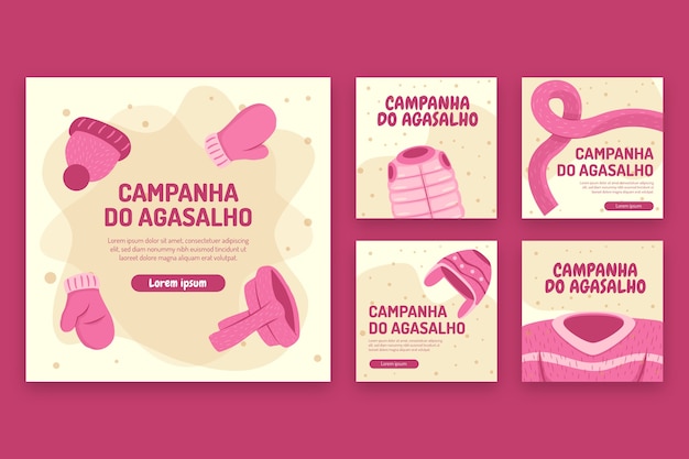 Flat Campanha do agasalho 인스타그램 게시물 모음