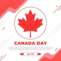 Free vector flat canada day celebration illustration