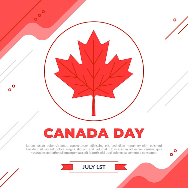 Flat canada day celebration illustration