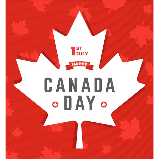 Free vector flat canada day concept