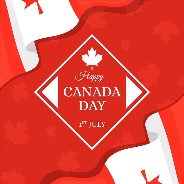 Flat canada day concept