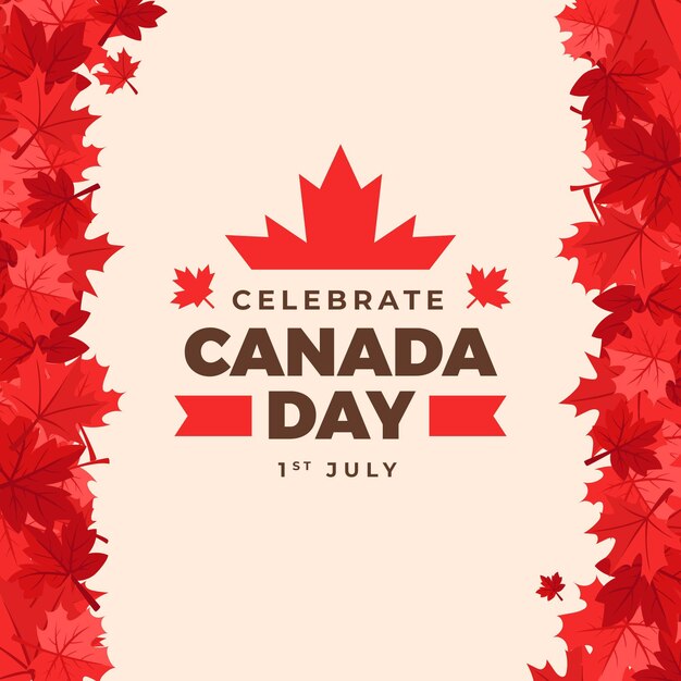 Flat canada day concept