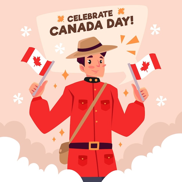 Flat canada day concept
