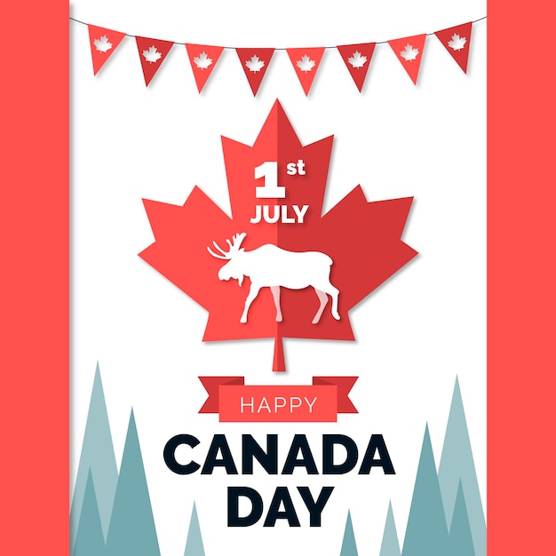 Плоская иллюстрация дня Канады