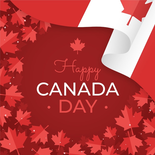 Free vector flat canada day illustration